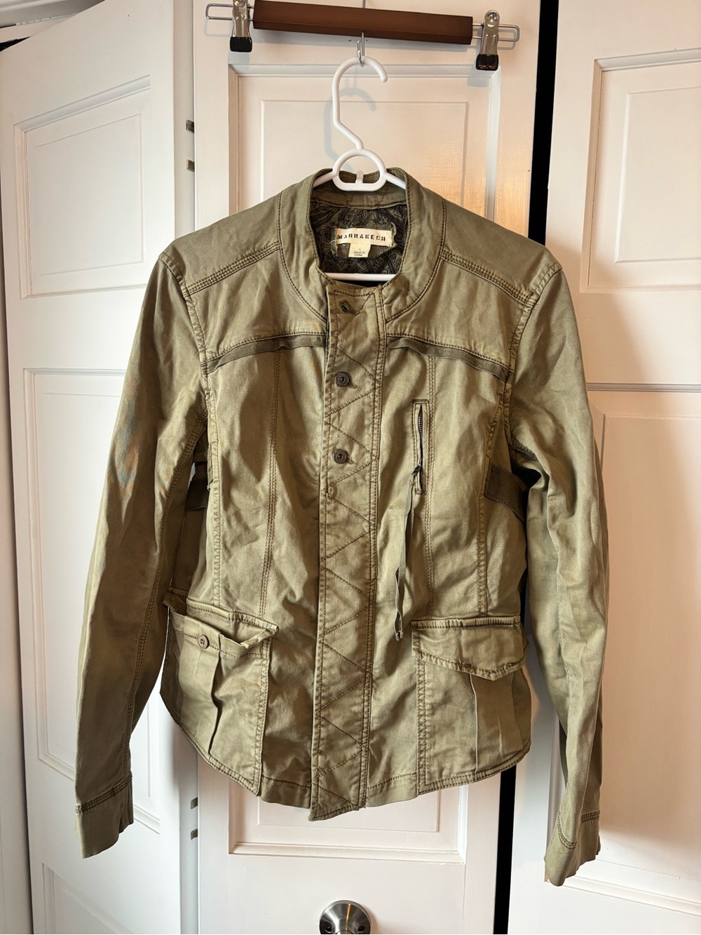 Anthropologie Olive Utility Jacket with Front Pockets